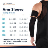 Copper Compression Arm Sleeve - Copper Infused Full Arm Brace for Forearm, Bicep, Triceps - Tennis Elbow, Basketball, Golf, Arthritis, Tendonitis, Bursitis, Post Surgery Rehab - Black - XXL