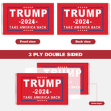 Trump 2024 Flag 3x5 outdoor Double Sided Take America Back Trump Flag 3ply Heavy Duty Polyester Anti-UV Fading Donald Trump Flag 2024 For President Trump Flags with 2 Brass Grommets 4 Rows Stitched