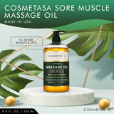 Cosmetasa Sore Muscle Massage Oil with Deep Tissue Massager - Thumb Saver and Oil Soothes Muscle and Joint with Arnica Extract, Peppermint, Chamomile, and Lavender Oil 8.8 Fl Oz