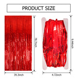 5 Pack Red Streamers Party Backdrop Christmas Decorations Foil Fringe Backdrop Curtains Carnival Casino Theme Birthday New Year Holiday Celebration Bachelorette Party Decorations Supplies