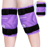 XXL Knee Ice Pack Wrap Around Entire Knee After Surgery, Reusable Gel Ice Pack for Knee Injuries, Large Ice Pack for Pain Relief, Swelling, Knee Surgery, Sports Injuries, 2 Pack (Purple)