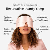 DROWSY Silk Sleep Mask. Face-Hugging, Padded Silk Cocoon for Luxury Sleep in Total Darkness. (Sunset Pink)