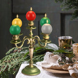 Kittmip 5 Pcs Christmas Advent Round Ball Candle 3 Inch Unscented Candle Set Christmas Advent Candles for Christmas Garland Candle Holders Church Decorations, Party Supply (Green, Silver, Gold, Red)