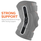 Omples Hinged Knee Brace for Knee Pain, Meniscus Tear Knee Support with Side Stabilizers for Men and Women Patella Knee Brace for Arthritis Pain Running Working Out Black (X-Large)