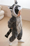 DarkCom Unisex Baby Animal Onesie Toddler Hooded Romper Halloween Cosplay Grey Raccoon Costumes Kids' Christmas Gifts 18-24 Months