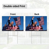 Vikiyama Trump 2024 yard Sign, Trump Yard Signs 2024 with Stake, 12x18 Inch Trump Fight Fight Fight Signs for yard lawn, Double-sided