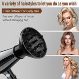 Universal Hair Diffuser for Curly Hair, Hair Dryer Diffuser Attachment for Curly And Natural Wavy Hair, WAJIAYON Professional Blow Dryer Diffuser, Adjustable from 1.65 Inch to 2.36 Inch