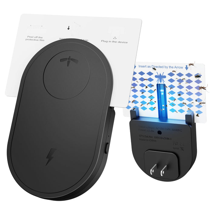 Flying Insect Trap, Insect Catcher, Indoor Fly Trap with 6pcs Fly Trap Refill, Fruit Fly Traps for Gnat, Moth, Mosquito, Bug Light Plug in Insect Killer