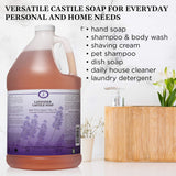 Carolina Lavender Castile Soap Liquid – Skin-Softening Olive Oil Soap Organic Body Wash – Pure Castile Soap Lavender Liquid Soap – Vegan Castille Soap Liquid (Lavender, 1 gallon)