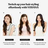 VODANA Professional GlamWave Ceramic Curling Iron, Long-Lasting Natural Curls, Instant Heat, Hair Curler, Curling Wand, Available in USA (1.4 inch, Ivory)