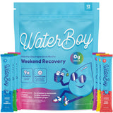 Waterboy Weekend Recovery Sample Pack | 3,200mg Electrolyte Powder Packets | Ginger + L-Theanine + Vitamins | No Sugar, All Natural, Gluten Free | 12 Drink Stick Mixes (Sample Pack)