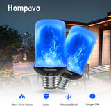 Hompavo 【Upgraded】 LED Flame Light Bulbs, Purple Flickering Light Bulbs with Upside Down Effect, E26/E27 Flame Bulb for Halloween Christmas Party Indoor and Outdoor Home Decoration (4 Pack)