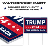 Large Trump 2024 Yard Sign Double-Sided Fade-Resistant Perfect for Lawn Street Campaign Rally - 26" x 17"