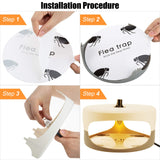 Indoor Sticky Flea Trap, Flea Trap with 2 Glue Discs Odorless Non-Toxic Natural Flea Killer Trap Pad Bed Bug Trap Light Bulb Pest Control for Home House Inside, Safe for Children Pet Dog Cat