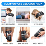 Neck Ice Pack Wrap, RelaxCoo Reusable Gel Ice Pack for Neck Shoulders, Cold Compress Therapy for Pain Relief, Injuries, Swelling, Bruises, Sprains, Inflammation and Cervical Surgery Recovery