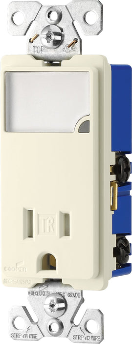 EATON Wiring TR7735LA 3-Wire Receptacle Combo Nightlight with Tamper Resistant 2-Pole, Light Almond