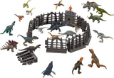 Mattel Jurassic World: Chaos Theory Advent Calendar with 24 Days, 30 Dinosaur-Related Toy Surprises, 20 Mini Dinos, 1 Human, 9 Fence Pieces