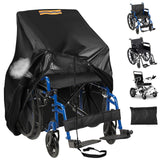 Electric Wheelchairs Cover Waterproof,420D Heavy Duty Wheelchair Cover with Air Vent,Waterproof Strip,Reflective Handle,Outdoor Protective Cover for Travel & Shower Power Wheelchair,Mobility Scooter