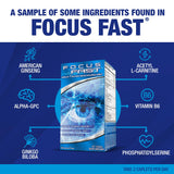 Focus Fast Brain Supplement - Improve Working Memory, Enhance Focus, Boost Cognition in as Little as 1 Hour. Caffeine/Stimulant Free Nootropic