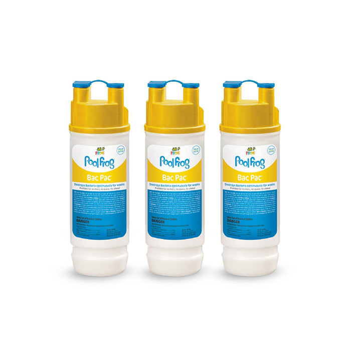 FROG Bac Pac Replacement Chlorine Cartridges for use with Pool FROG Model 5400 and 6100 Cyclers - Prefilled for Easy & Convenient Pool Sanitizing & Water Care - 3 Pack