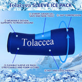 Tolaccea Hot & Cold Therapy Flexible Ice Packs Cold Therapy Compression Sleeve Reusable Gel Pack for Injury Cold Wrap for Knee Calf Elbow (Medium (Pack of 1), Blue)