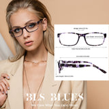 BLS BLUES Reading Glasses for Women Blue Light Blocking, Stylish Readers Anti Eye Strain/Migraine Eyeglasses 6 Packs/Case (Mix4 1.25)