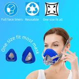 8 Pack CPAP Mask Liners Comfort Silky CPAP Mask Covers One Size Compatible with Most Full Face Mask Improve The Comfort of Wearing The Mask Reduce Noise (Blue)