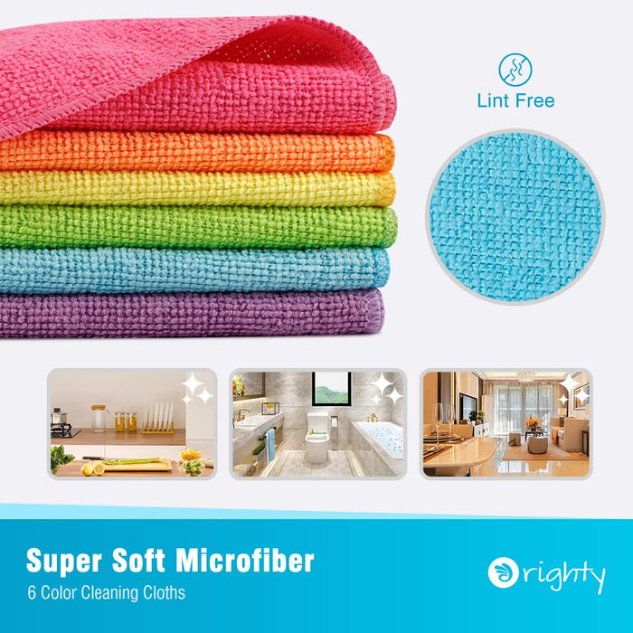 Orighty Microfiber Cleaning Cloths, Pack of 120, Highly Absorbent Cleaning Supplies, Lint Free Cloths for Multiple-use, Powerful Dust Removal Cleaning Rags for House, Kitchen, Car Care(12x12 inch)