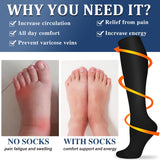 Compression Socks for Women and Men Circulation (3 Pairs) - Best for Nursing,Running,Travel Knee High Socks