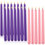 20 Pcs Advent Candles 10 Inch Unscented Christmas Advent Candle Set 15 Purple and 5 Pink Taper Candles Candlestick for Church Holiday Decoration Seasonal Celebrations party