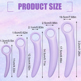 Tisancy 5 Size Silicone Pelvic Floor Muscle Dilator Exerciser Trainer Set Silicone Dilators for Pelvic Floor Personal Massager Tool (Purple)