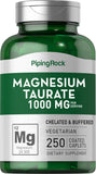 Magnesium Taurate | 1000mg | 250 Caplets | Chelated and Buffered | Vegetarian, Non-GMO, Gluten Free Supplement | by Piping Rock