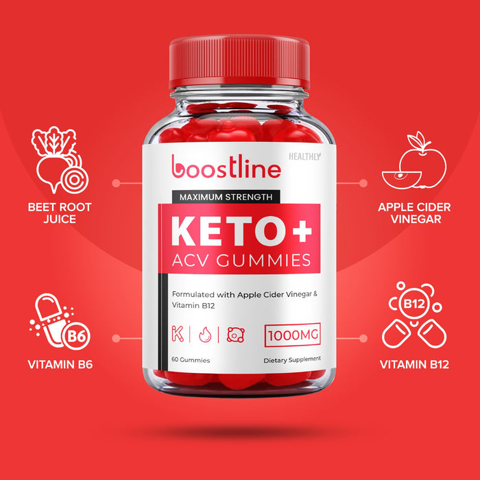 (2 Pack) Boostline Keto ACV Gummies - Official Formula - Boostline Keto + ACV Gummies with 1000MG Apple Cider Vinegar Vitamin Supplement, Boost Line Keto Plus Acv Gummies Reviews Keto (120 Gummies)