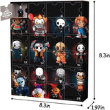 Halloween Advent Calendar Contains 24 Gifts, 2024 Halloween Horror Movie Figures Advent Calendar, Halloween Christmas Countdown Calendar,Scary Halloween Doll Collectible Horror Figures Gift