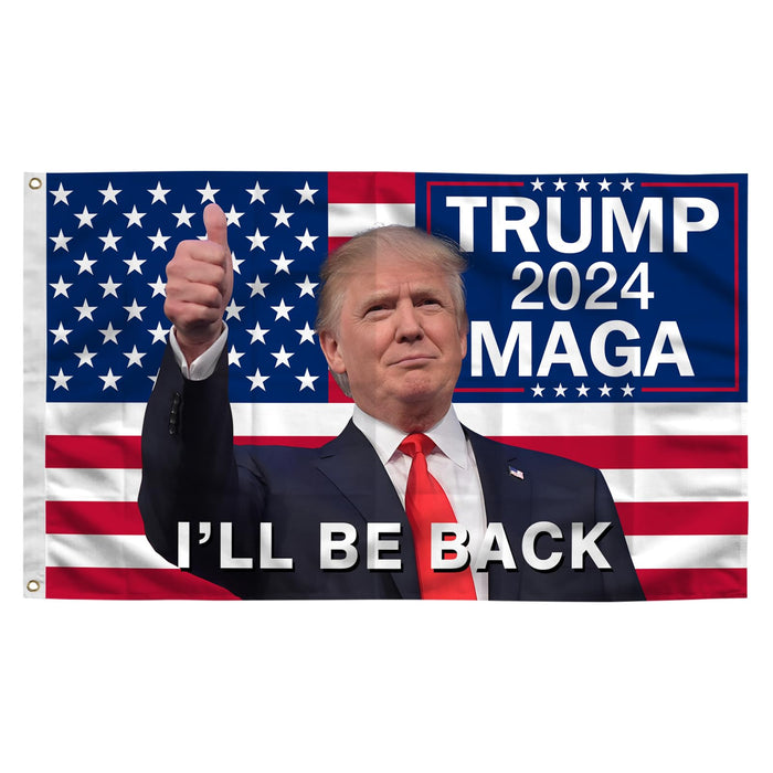Trump 2024 Flag, Trump Flag 3x5 FT Polyester Banner with Brass Grommets for Indoor Outdoor Decorations (black6)