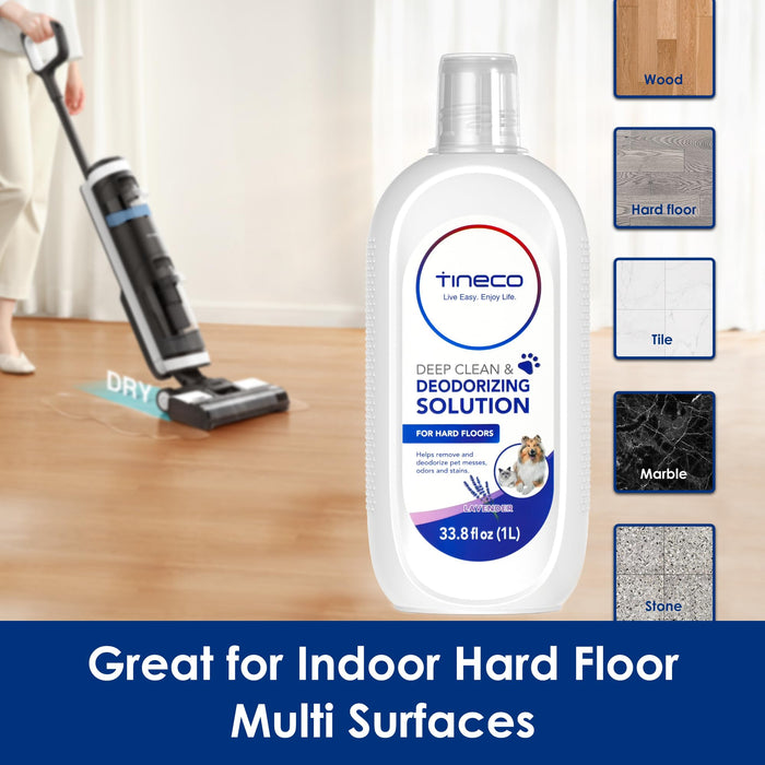 Tineco Floor Cleaning Solution, Deep Cleans for Multiple Hard Floors, Lavender Scent, 1 Liter-33.8 Fl Oz iFLOOR Series, FLOOR ONE S3 / S5 / S6 / S7 Series Wet Dry Vacuum, EXCEPT Steam Machines.