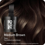 BOLDIFY Hairline Powder - LARGER 10g Bottle - Root Touch Up Powder - Instantly Conceals Hair Loss - Hair Toppers for Women & Men, Hair Powder for Thinning, Stain-Proof 48 Hour Formula (Medium Brown)