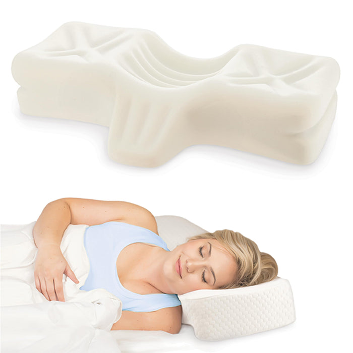 Therapeutica Lite Cervical Orthopedic Foam Sleeping Pillow; for Neck, Shoulder, and Back Pain Relief; Helps Spinal Alignment; Back and Side Sleeping, Medium Firm - Large