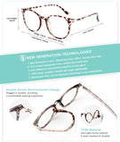 Gaoye Blue Light Blocking Glasses, Retro Round Eyewear Frame Anti Eyestrain Computer Glasses for Women Men - GY1688 (Leopard/Transparent Lens)