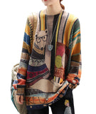 YESNO Women Ugly Christmas Sweater Graphic Printed Oversized Pullover Sweaters Casual Loose Knit Tops L S01 CR31