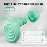 Yawsoy Ear Plugs for Sleeping Noise Cancelling, Reusable Soft Noise Reduction Earplugs for Sleep, Focus, Travel, Work, Motorcycle, Concert with 6 Silicone Ear Tips and 6 Foam Ear Tips - 25-35dB Green