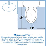 Vaunn Deluxe Folding Safety Toilet Rail, Adjustable and Foldable Toilet Safety Frame, Bathroom Handrail Assist Grab Bar Handle, Gray