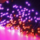 HOME LIGHTING Halloween Lights, 66FT 200 LED Plug in Green Wire String Light, 8 Lighting Modes Waterproof Fairy Mini Lights for Indoor Outdoor Christmas Wedding Party Decorations (Orange & Purple)