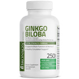 Bronson Ginkgo Biloba Extra Supports Brain Function & Memory Support, 250 Vegetarian Capsules