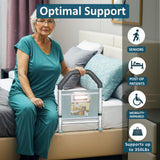 ArixMed Bed Rails for Elderly Adults Safety - with Motion Light & Storage Pocket - Adjustable Bed Assist Rails for Seniors & Patients - Fits All Beds, Tool-Free Assembly