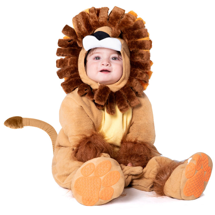 Spooktacular Creations Halloween Baby Lion Jumpsuit Costume for Infants, Toddler Unisex Halloween Dress Up, Animal Themed Party (3T (3-4 yrs))