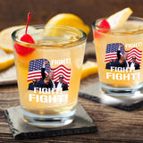 Futtumy 2 OZ 2024 Trump Survived Shot at Election Rally Shot Glasses, Donald Trump Fist Pump Fight Shot Glasses Trump Never Surrender, Trump Shot Bullet Proof Bloody Ear Bleeding Butler PA Shot Glass