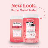 Bellway Super Fiber Powder + Collagen (2 Pack), Sugar-Free Psyllium Husk Powder with Collagen Peptides for Gut Health, Healthy Skin, Nails, Bones & Joints, Strawberry Lemonade (22.92 oz)
