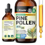 MAUWE HERBS Pine Pollen Tincture - Organic Pine Pollen Powder Liquid Extract for Immune Support - Alcohol & Sugar Free Natural Herbal Supplement - Vegan Pine Pollen Drops 4 Fl.Oz.