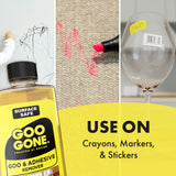 Goo Gone Adhesive Remover - 2 Pack - 8 Ounce - Surface Safe Adhesive Remover Safely Removes Stickers Labels Decals Residue Tape Chewing Gum Grease Tar Crayon Glue